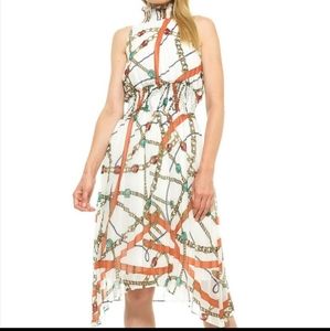 NWT Alexia Admor Chain Halter Midi Dress. LARGE